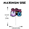 18pcs Black Glitter Pink Roller Skates Dessert Cupcake Topper 80s 90s Retro Hip Hop Roller Skating Rolling into 13 Theme Decor Supplies Boy Girl 13th Happy Birthday Party Decorations view 4