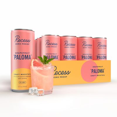 Recess Zero Proof Grapefruit Paloma Mocktail, 12 Pack