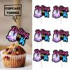 18pcs Black Glitter Pink Roller Skates Dessert Cupcake Topper 80s 90s Retro Hip Hop Roller Skating Rolling into 14 Theme Decor Supplies Boy Girl 14th Happy Birthday Party Decorations view 2
