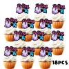 18pcs Black Glitter Pink Roller Skates Dessert Cupcake Topper 80s 90s Retro Hip Hop Roller Skating Rolling into 14 Theme Decor Supplies Boy Girl 14th Happy Birthday Party Decorations view 3