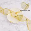 URROMA Gold Glitter Wired Ribbon, 9.82 Yards Web Mesh Ribbon Wired Metallic Sparkling Edge Ribbon for Gift Wrapping DIY Crafts for Home Decor view 3