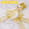 URROMA Gold Glitter Wired Ribbon, 9.82 Yards Web Mesh Ribbon Wired Metallic Sparkling Edge Ribbon for Gift Wrapping DIY Crafts for Home Decor view 4