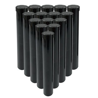 EKIND 116MM Tubes Squeeze Pop Tops Storage Waterproof Airtight Smell Proof Odor Sealing Container BPA FreeBlack, 16Pcs