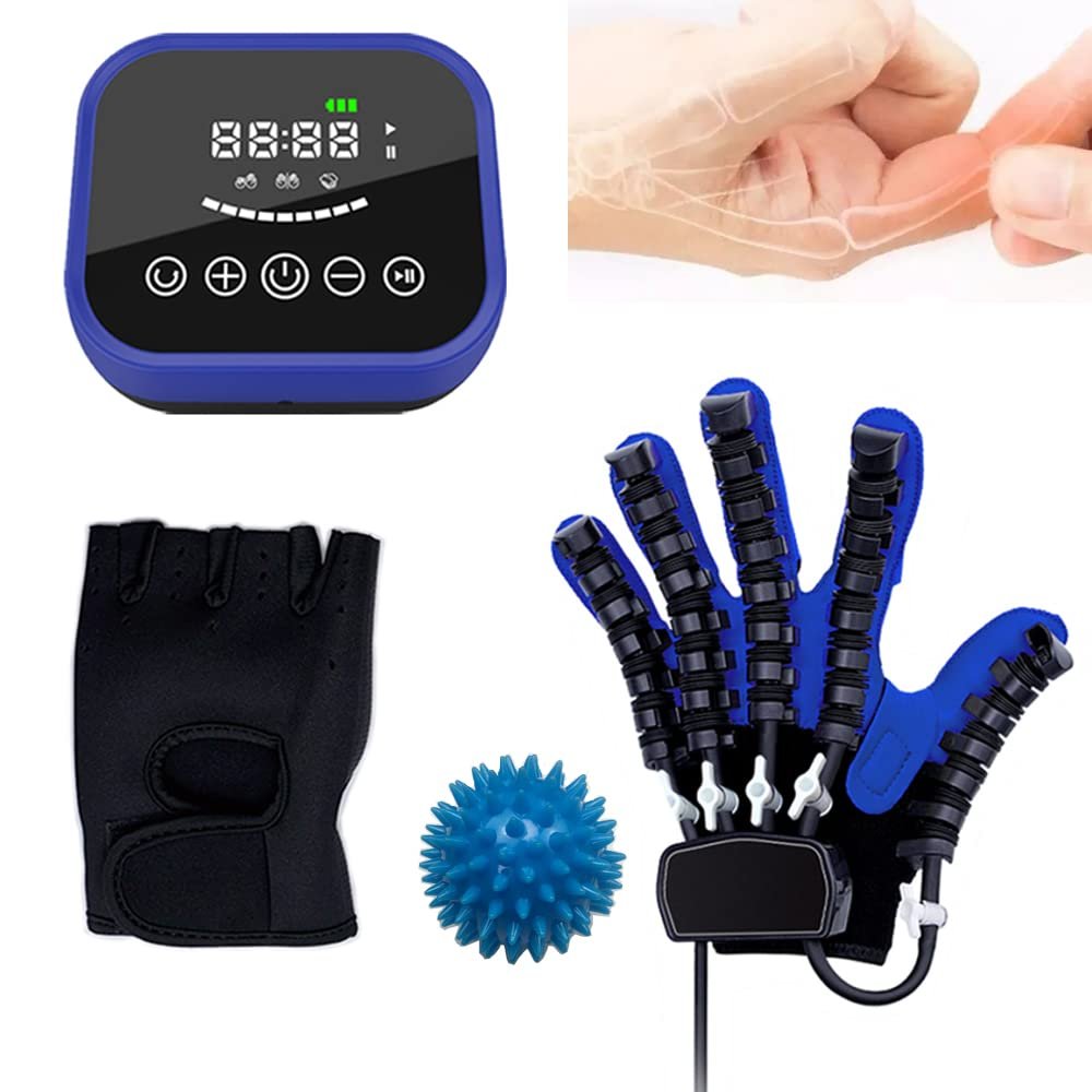 ZKES Hand Rehabilitation Trainer Robot Gloves,Recovery Exercise Equipment for Cerebral Palsy Stroke Hemiplegia Patient (S, Right Hand)
