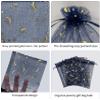 Jexila 100PCS Navy Blue Organza Bags 4X6 with Moon Stars Drawstring Gift Bags Small Mesh Bag for Wedding Party Favor Candy Bags view 4