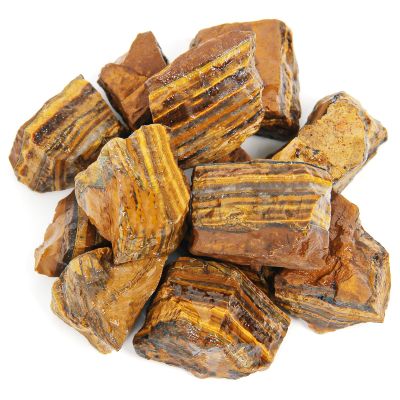 1.1lb Bulk Raw Tiger Eye Stone Rough Crystal-Natural Tiger Eye Raw Stones Crystal for Tumbling, Cabbing, Fountain Rocks, Decoration,Polishing, Wire Wrapping, Wicca & Reiki Crystal Healing