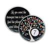 7 Year Sobriety Chip | Tree of Life AA Coin Token Medallion with Glow in The Dark Recovery Anniversary view 1