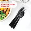 Party Essentials Individually Wrapped Black Plastic Cutlery Packets/Heavy Duty Silverware Kits, Fork/Spoon/Knife/Napkin, 100 Sets view 4