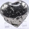 55mm 165g Iron Pyrite Cubes Druzy Geode Cluster Carved into Heart Polished Natural Sparkling Gemstone Crystal Mineral Specimen - Peru view 3
