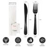 Party Essentials Individually Wrapped Black Plastic Utensil Sets/Heavy Duty Flatware Packs, Fork/Knife/Napkin/Salt/Pepper, 100 Sets view 3