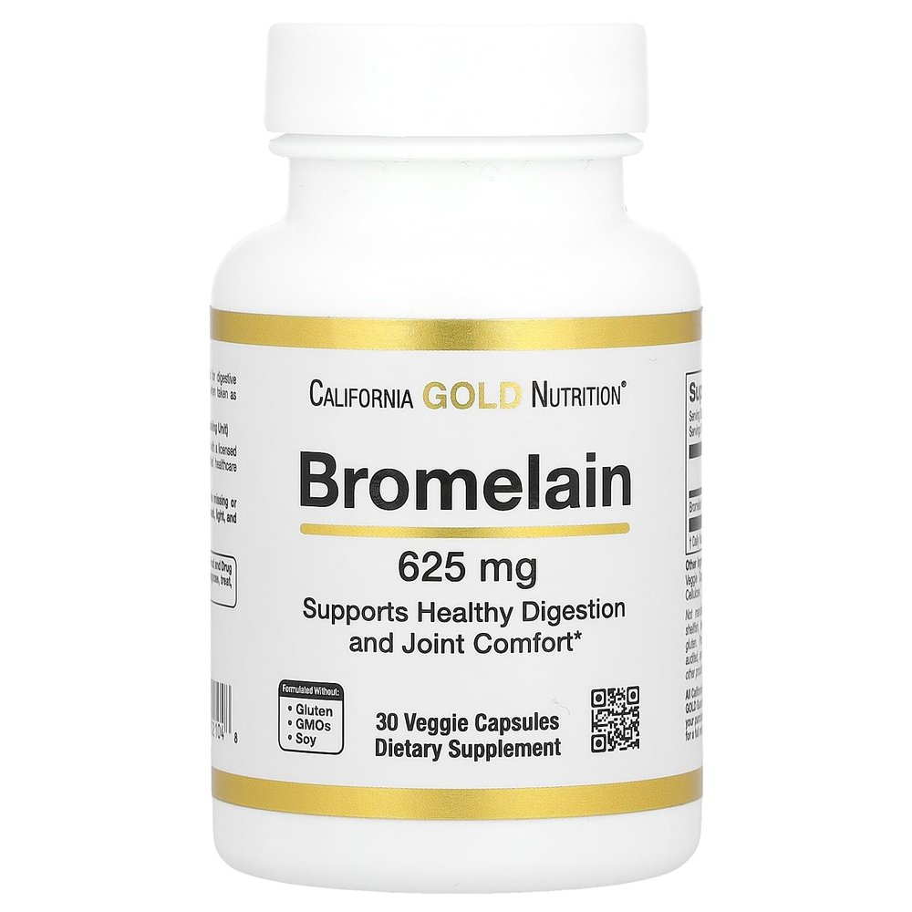 California Gold Nutrition Bromelain, 625 mg, 30 Veggie Capsules