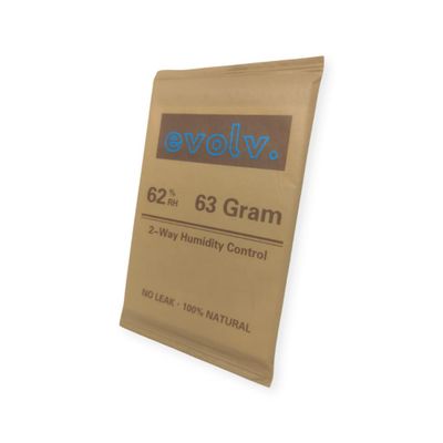 EVOLV 62% RH Humidor Packets | Size: 63g | 2 Way Humidity Control | Individually Packaged | 6 Pack