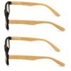 V.W.E. 2 Pairs of Wood Grain Printed Temple Arm Reading Glasses - Spring hinge men women readers (2 Black, 3.25) view 3
