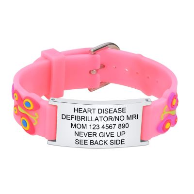 Personalized Medical ID Bracelet - Silicone ID Wristband with Medical Alert Badge for Women Kids Cute in Case of Emergency Bracelets(5.1''-6.5'')