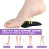 6 Pairs Gel Arch Support Pads Plantar Fasciitis Shoe Inserts Insole, Adhesive High Arch Pad Flat Feet Inserts Arch Cushions for Relieve Pressure and Foot Pain, One Size for Women Men (Black) view 2