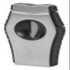 Lotus Viper Cigar Cutter with Single V-Cut Blade, All Metal Housing, Spring Loaded Locking Mechanism, Free Standing Design (Chrome & Rubberized Black) view 1