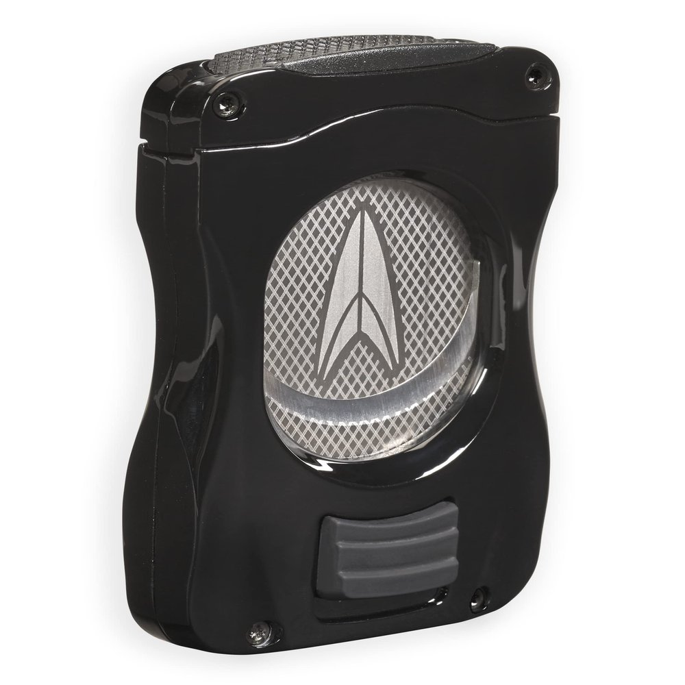Lotus GT Cigar Cutter with Double Guillotine Blades, All Metal Housing, Slot on Bottom for Easy Cleaning, Closed Back Design for a Perfect Cut (Black)