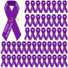 50 Pcs Funeral Ribbons Memorial Ribbon Funeral Pins Classic Memorial Service Respect Meditation Personalized Ribbon Bow with Safety Pins for Mourning Remembrance Day Funeral Event (Dark Purple)