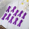 50 Pcs Funeral Ribbons Memorial Ribbon Funeral Pins Classic Memorial Service Respect Meditation Personalized Ribbon Bow with Safety Pins for Mourning Remembrance Day Funeral Event (Dark Purple) view 3