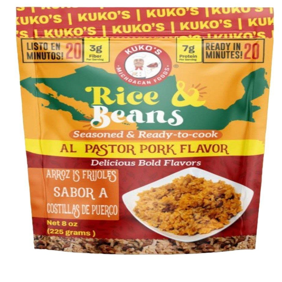 Al Pastor Pork Flavored rice & pinto beans mix arroz y frijoles pintos Michoacan morisqueta sabor authentic