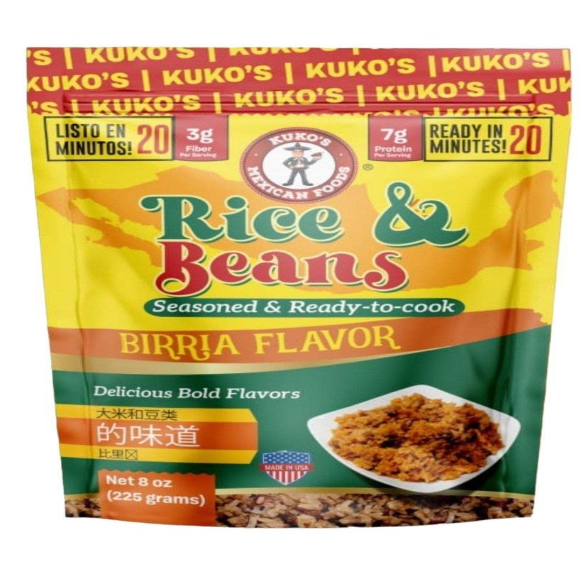 Birria Beef flavored rice & pinto beans arroz y frijoles pintos Michoacan morisqueta sabroso habichuelas