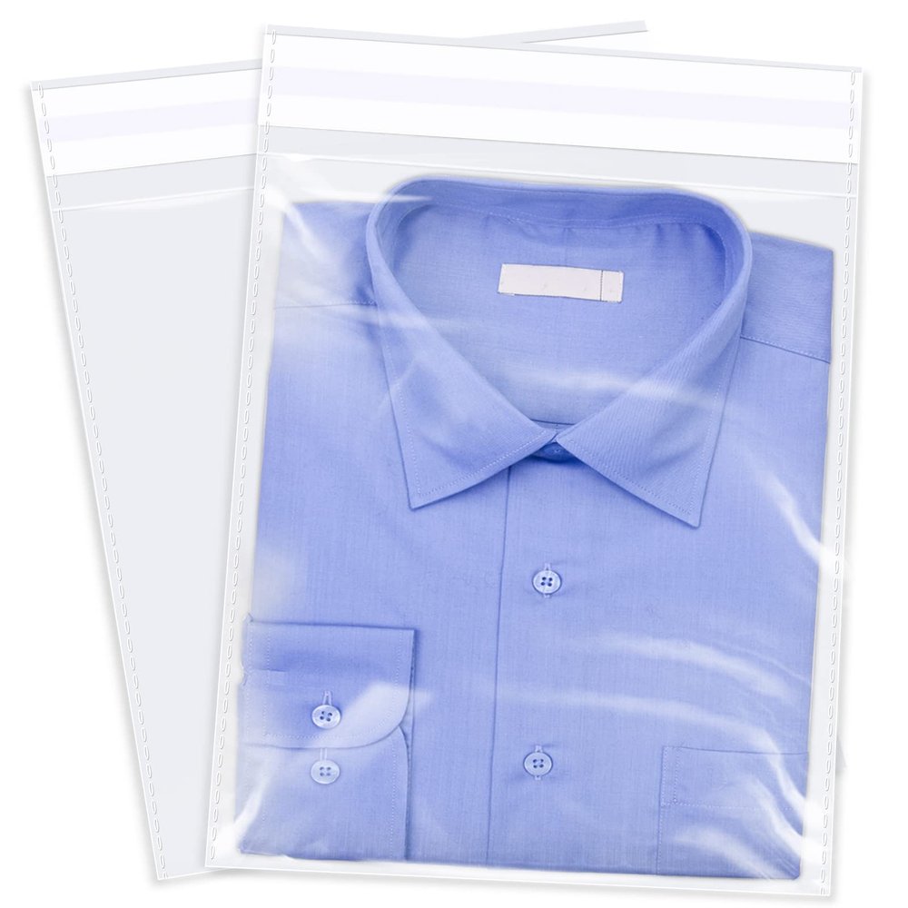 WEPOLY - 12" x 15" (200 Count) Clear Cellophane Bags - Self Sealing Cello Plastic Poly Bags- for Clothing, T-Shirts, Pants
