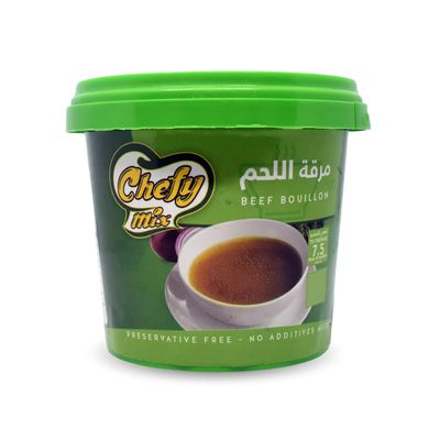 Chefy Mix Beef Flavor Flavored Bouillon Halal Egypt Enhance The Flavor Of Your Favorite Recipes With Stock Powder Made With Real No Additives No Preservatives (One Jar = 5.29 oz / 150 gm)