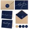 100 Bulk Navy Thank You Cards with Kraft Envelopes and stickers - 4 Minimalistic Designs Blank Thank You Notes with Envelopes Matt for business Wedding Bridal Gift Baby Shower Business Graduation view 1