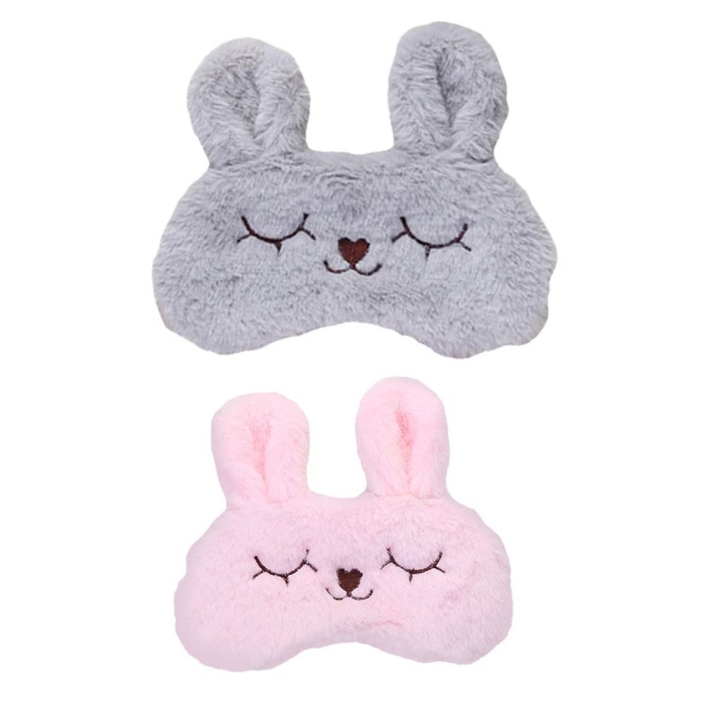 Beavorty 2pcs Plush Eye Masks for Sleeping Adorable Sleep Blindfolds and Soft Comfortable Covers for Travel Napping and Relaxation for Teens and Adults