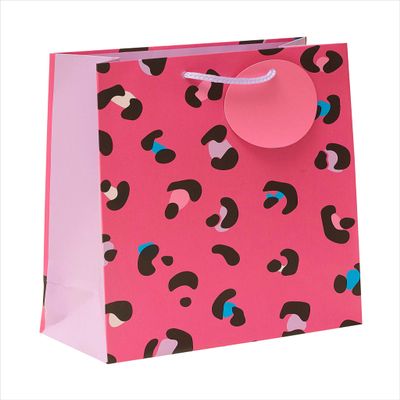 Funky Pink Leopard Themed Medium Gift Bag With Tag Gift Wrapping Essentials 689198