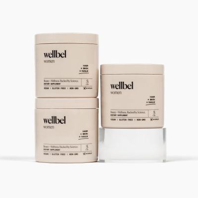 WELLBEL Women Clean Supplement for Hair, Skin, and Nails, Vegan, Gluten Free and Non GMO 90 Count (3 Pack)