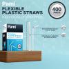 PAMI Flexible Plastic Bent Straws, Individually Wrapped [Pack of 400] - 7.75 White Drinking Straws For Coffee, Cocktails, Drinks- BPA-Free view 2