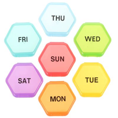 Large Pill Organizer Daily Pill Organizer 7 Compartments for Purse Pocket to Hold Liver Oil Supplements and Medication