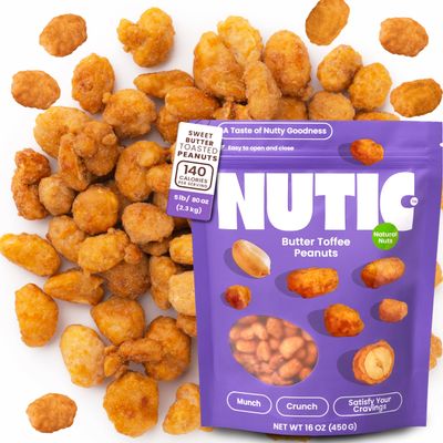 Nutic Gourmet Butter Toffee Peanuts - 5 lbs of Crunchy, Candied Peanuts for Snacking - Sweet & Toasted Peanuts with a Butter Flavor - Ideal for Health-Conscious Snackers & Holiday Gift Giving
