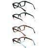 prtcslwd 4 Pack Reading Glasses for Women Oprah Style Oversized Square Spring Hinge Blue Light Blocking Glasses (Black/Black Pink/Tortoiseshell Brown/Tortoiseshell Blue, 1.00, multiplier_x) view 3