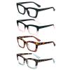 prtcslwd 4 Pack Reading Glasses for Women Oprah Style Oversized Square Spring Hinge Blue Light Blocking Glasses (Black/Black Pink/Tortoiseshell Brown/Tortoiseshell Blue, 2.00, multiplier_x) view 2
