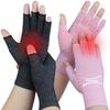 2 Pairs Arthritis Gloves for Pain Relief, Compression Gloves for Arthritis, Carpal Tunnel, Osteoarthritis, Joint, Typing, Driving, Fingerless Hand Gloves for Women Men (Black1+Pink1, Small) view 1