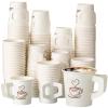Tessco for you 200 Count 4 oz Disposable Espresso Paper Cups Bulk with Handle, Ideal for Party Hot Cold Drinking Coffee, Tea, Cocoa, Juice, Picnic, Home, Office, Travel and Events view 1