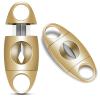 Demcigar V-Cut Cigar Cutter, Stainless Steel Sharp Blade Cigar Guillotine Scissors for Men(Gold) view 1