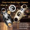 Demcigar V-Cut Cigar Cutter, Stainless Steel Sharp Blade Cigar Guillotine Scissors for Men(Gold) view 3