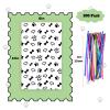 Coqofa 100 Pcs 6"X10" Dog Paw Bone Cellophane Treat Bags - Clear Candy Cookie Bags with Twist Ties for Pet Treat Party Favor - Black view 2