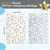 OQOFA 200 Pcs Star Printed 5"X7" Gift Wrap Cello Cellophane Clear Candy Cookie Treat Bags Plastic Poly Goodie Storage Bags with Twist Ties for Bakery, Birthday, Wedding, Party view 2
