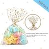 OQOFA 200 Pcs Star Printed 5"X7" Gift Wrap Cello Cellophane Clear Candy Cookie Treat Bags Plastic Poly Goodie Storage Bags with Twist Ties for Bakery, Birthday, Wedding, Party view 3