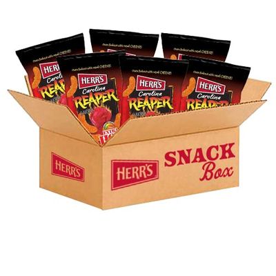 Herr's Snacks - Gluten-Free Spicy Snacks For Adults and Kids - Carolina Reaper Cheese Curls - 6 Ounce (Pack of 6)