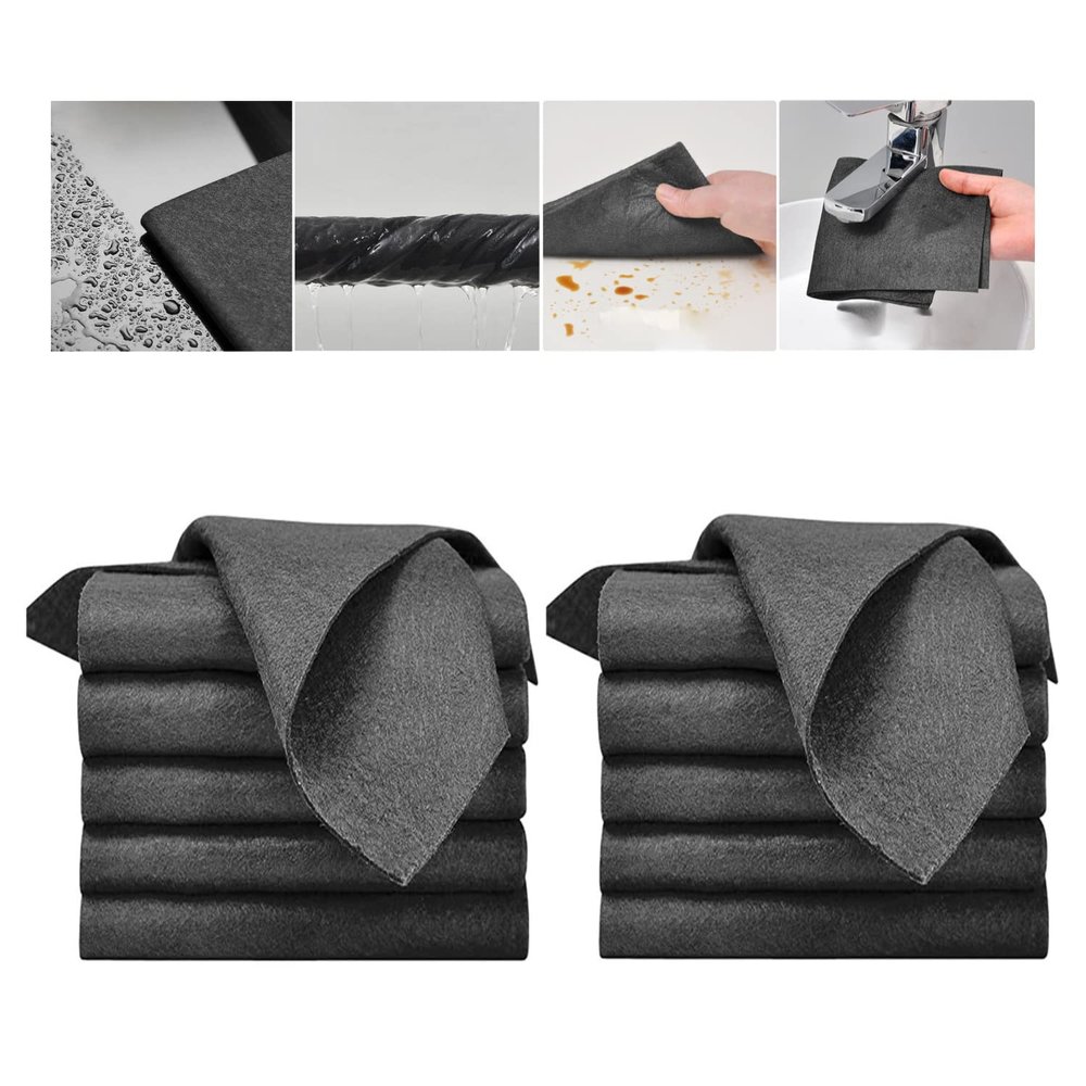 2023 New Thickened Magic Cleaning Cloth, Reusable Thicken Magic Fiber Microfiber Cleaning Cloth, Cleaning Cloths Rags for House Washable, Lint Free Microfiber Cleaning Cloth for TV Cars Windows (10PC)