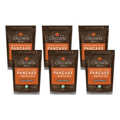 Crown Maple Organic Pancake and Waffle Mix, 16Oz (Pack of 6), Made with Handcrafted Sugar and Small-Batch Pearls