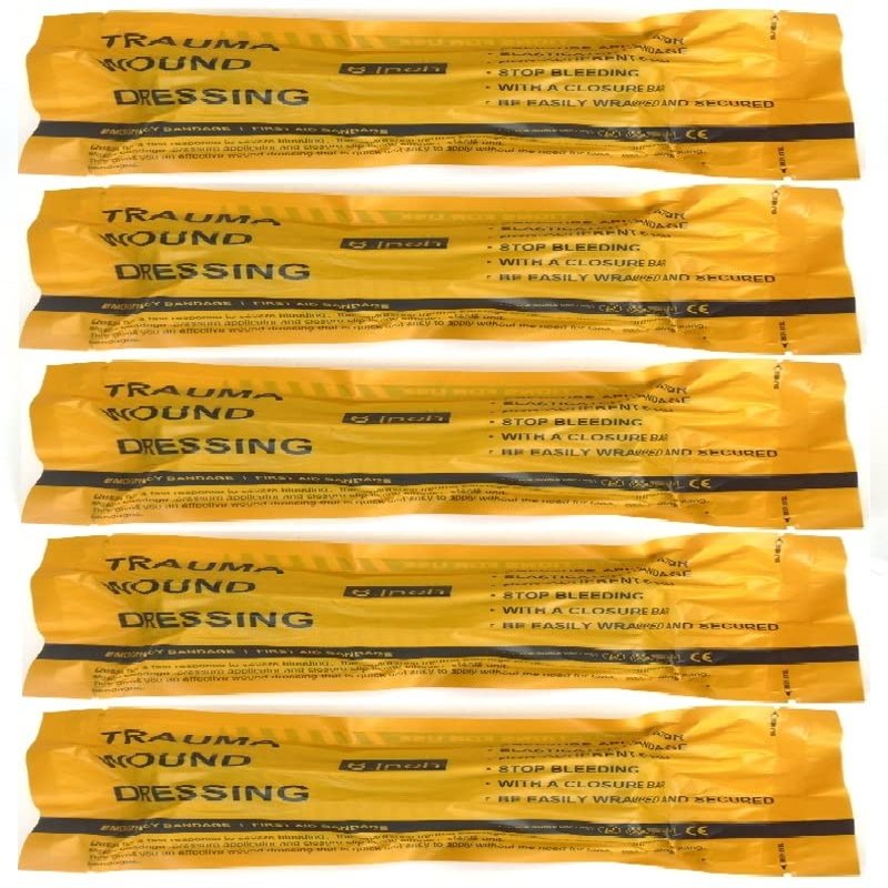 6 Inch Israeli Emergency Bandage Compression Pressure Trauma Wound Dressing Sterile Vacuum Sealed Medical First Aid IFAK Multi (5)