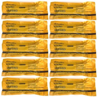 6 Inch Israeli Emergency Bandage Compression Pressure Trauma Wound Dressing Sterile Vacuum Sealed Medical First Aid IFAK Multi (10)