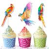 10 Pcs Ara Parrot Cupcake Toppers Tropical Jungle Bird Decorations for Birthday, Baby Shower, Hawaiian Luau, Fiesta Party Supplies view 1