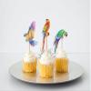 10 Pcs Ara Parrot Cupcake Toppers Tropical Jungle Bird Decorations for Birthday, Baby Shower, Hawaiian Luau, Fiesta Party Supplies view 3